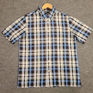 Blue and Black‎ Plaid Men's Shirt